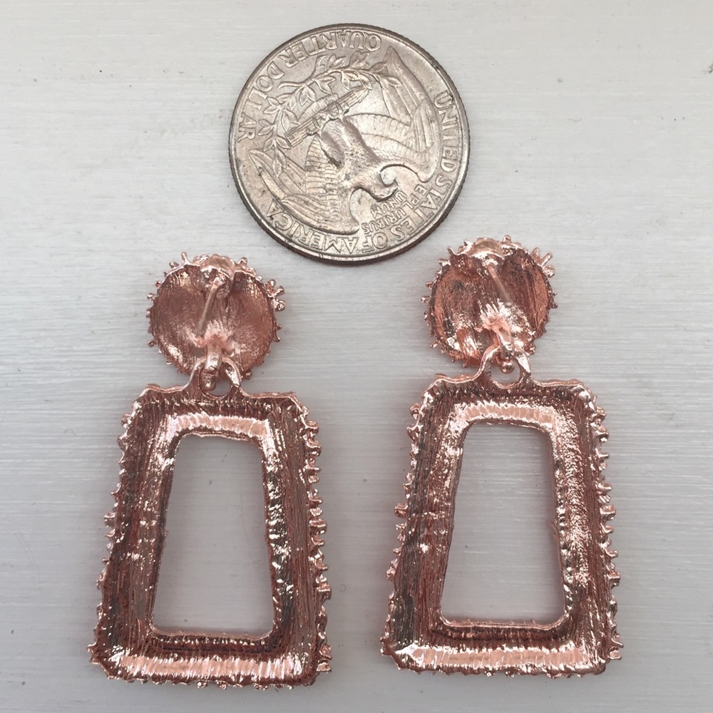 ⚜️[𝟯/$𝟭𝟴]⚜️Rose Gold Quad Textured Earrings NEW - Picture 8 of 12